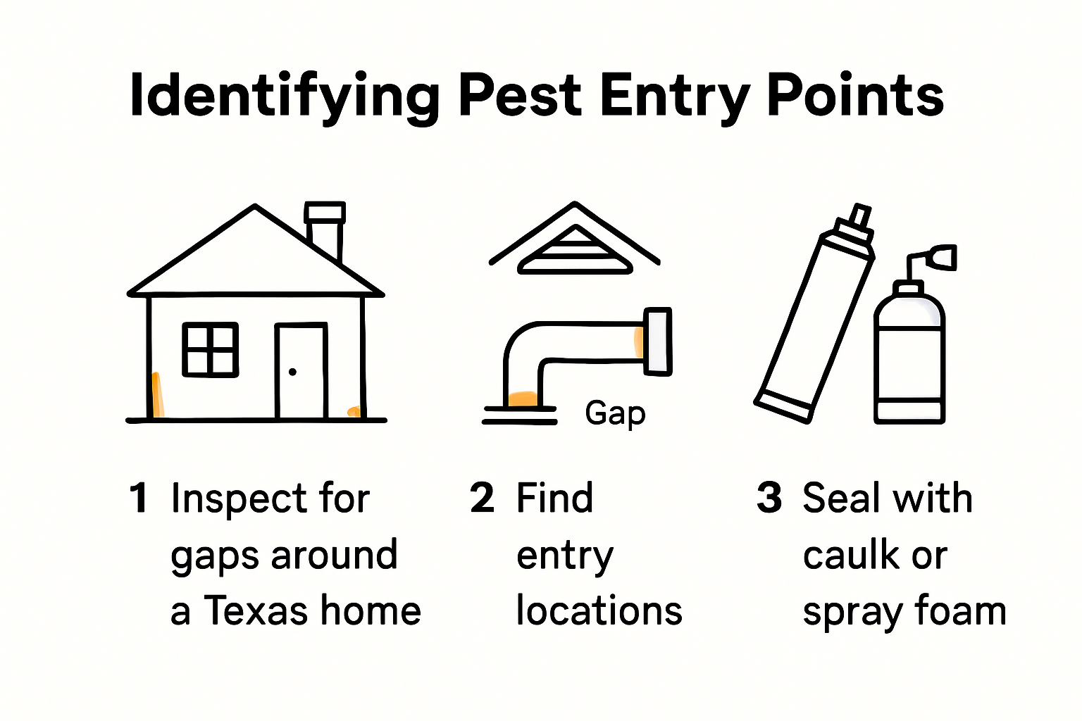 What to Expect During Pest Treatment: A Guide for Texas Homeowners (2025) Infographic illustrating sealing pest entry points