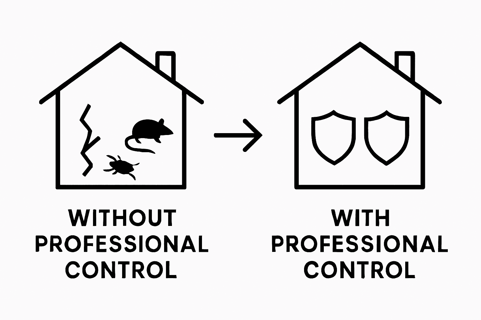 Infographic comparing homes with and without wildlife control