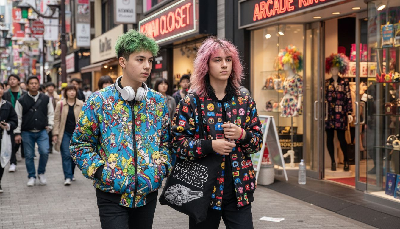 Teens in anime-inspired jackets in Tokyo