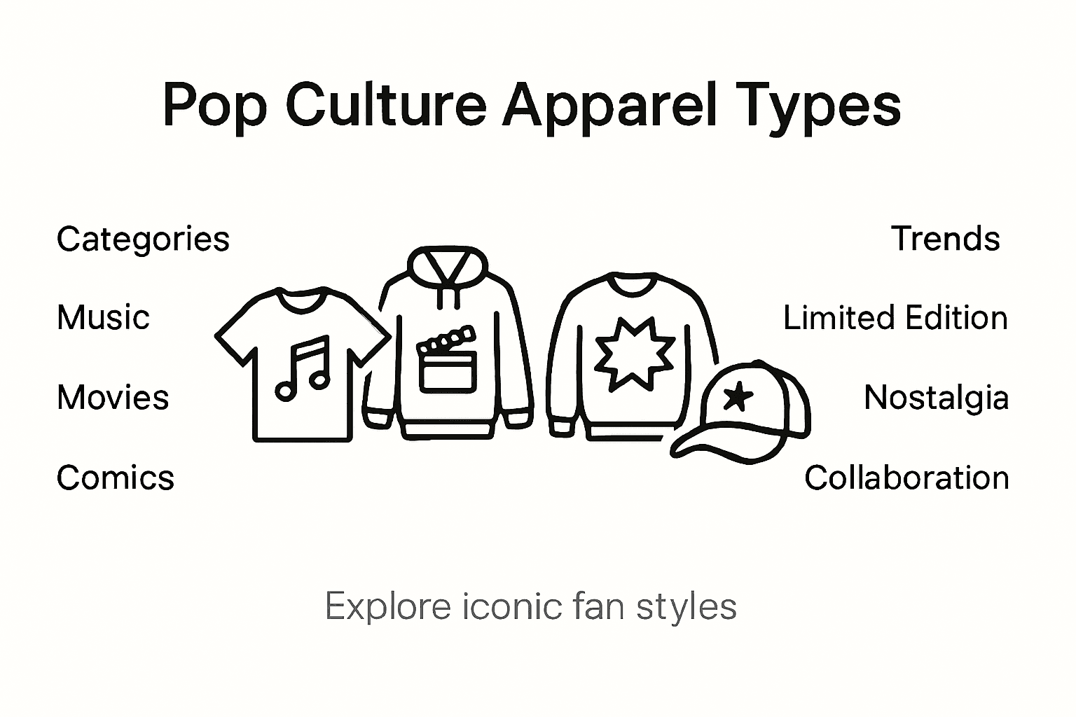 Infographic showing pop culture apparel types and trends