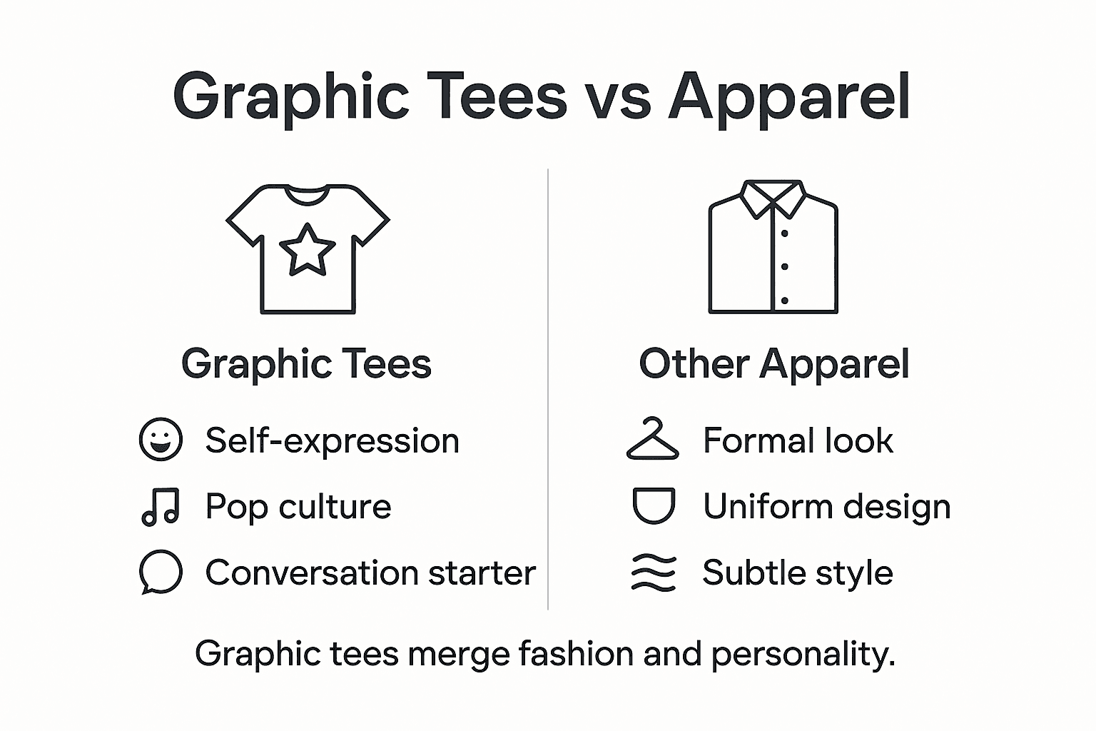 Infographic comparing graphic tees to other apparel