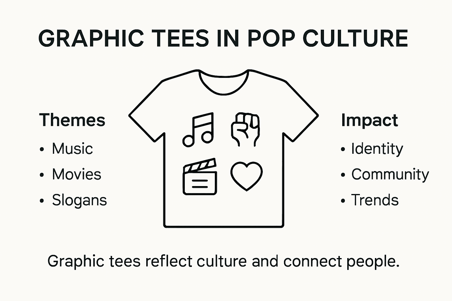 Infographic of graphic tee themes and impact