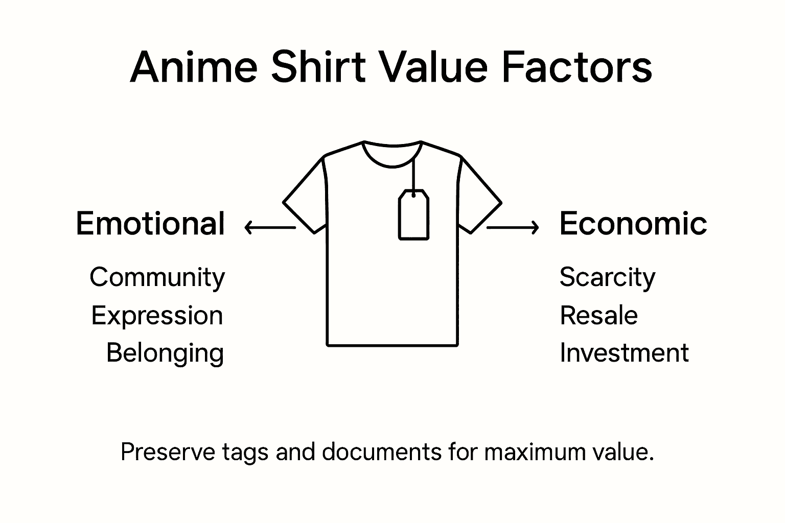 Infographic about anime shirt exclusivity and value