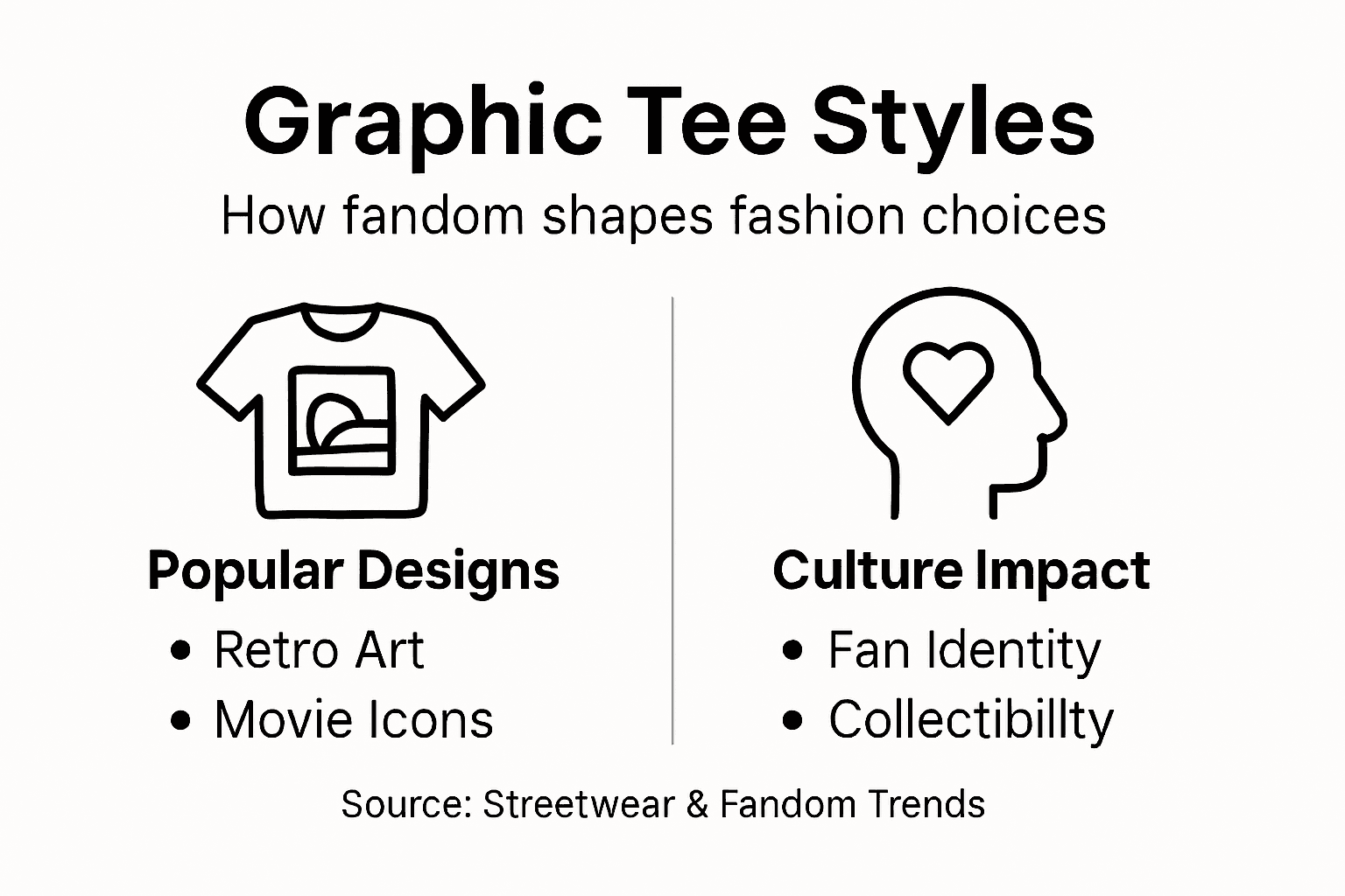 Infographic with graphic tee styles and impact