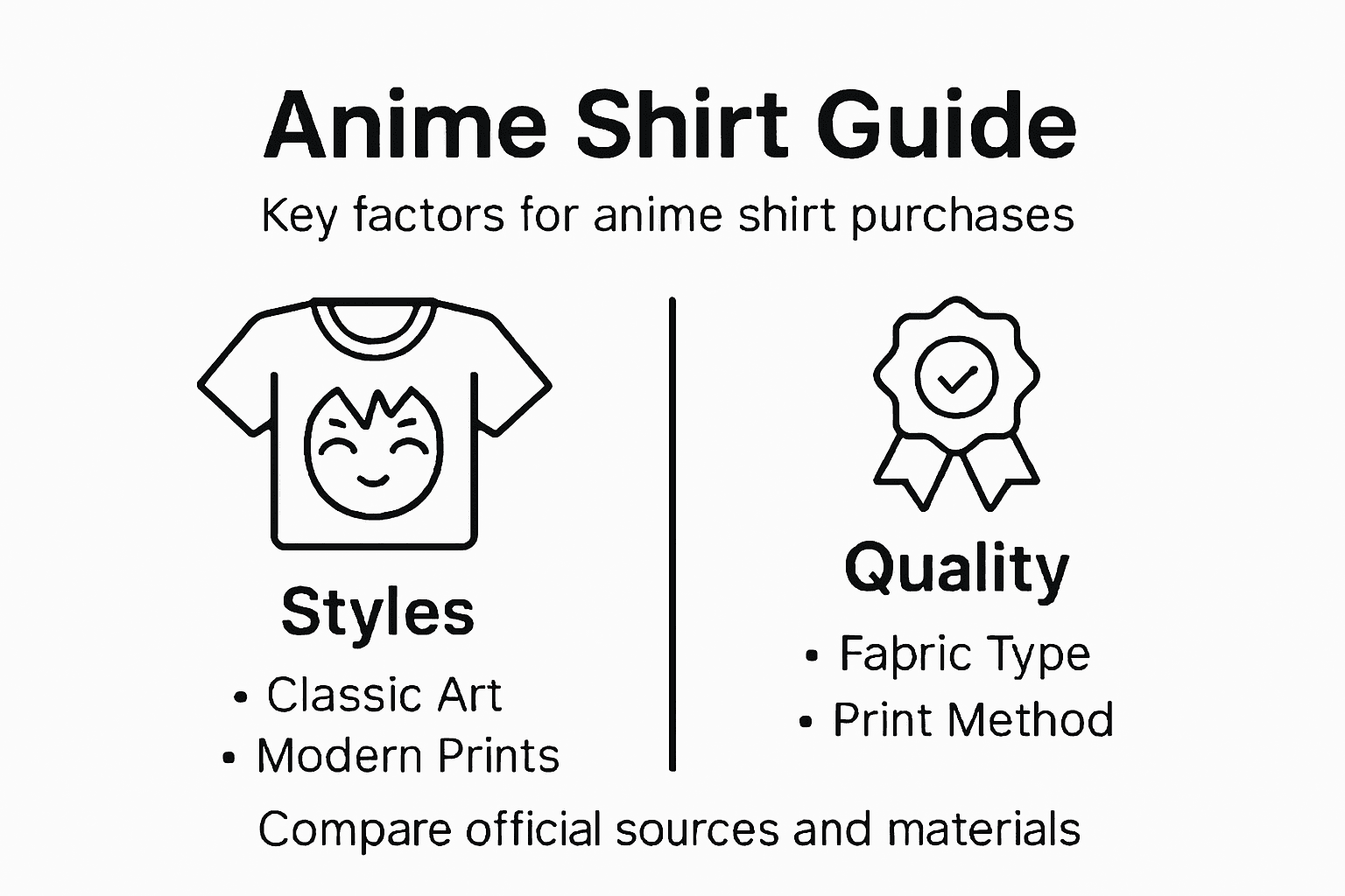 Infographic with anime shirt buying factors