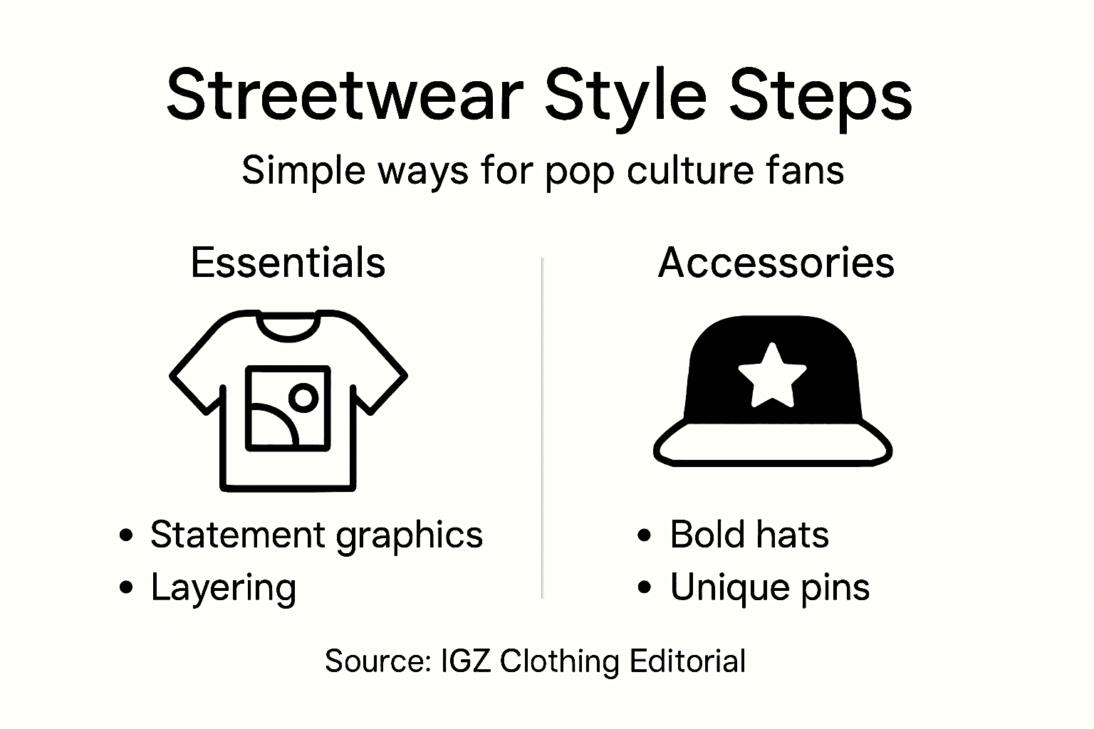 Infographic of streetwear style essentials