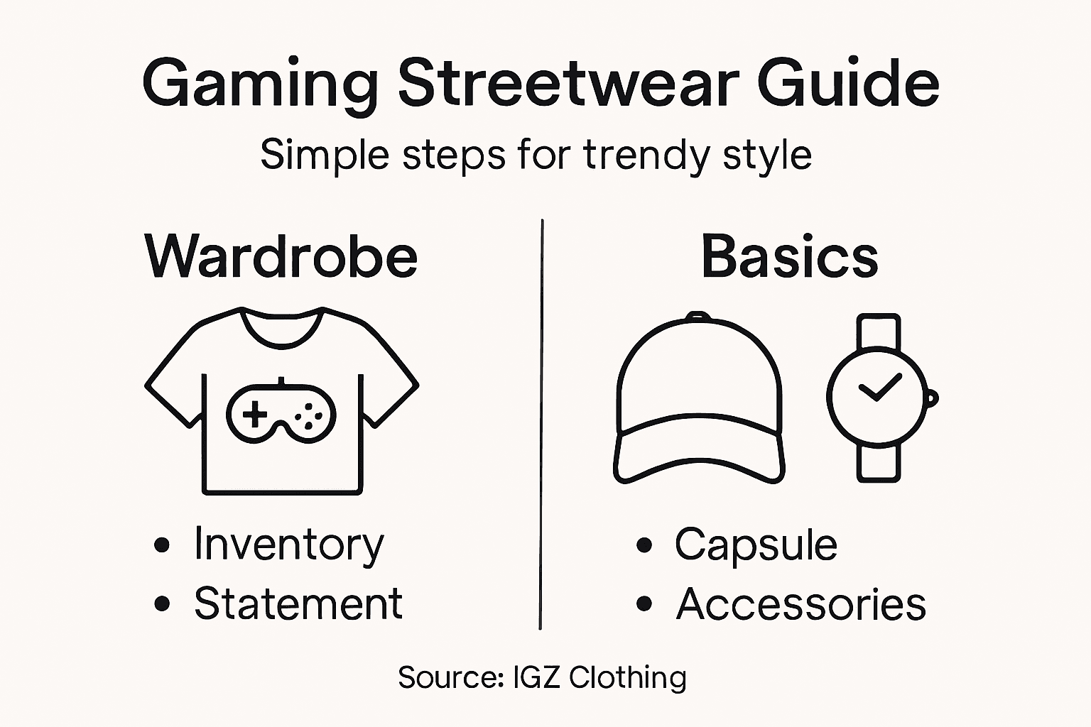 Gaming streetwear styling infographic