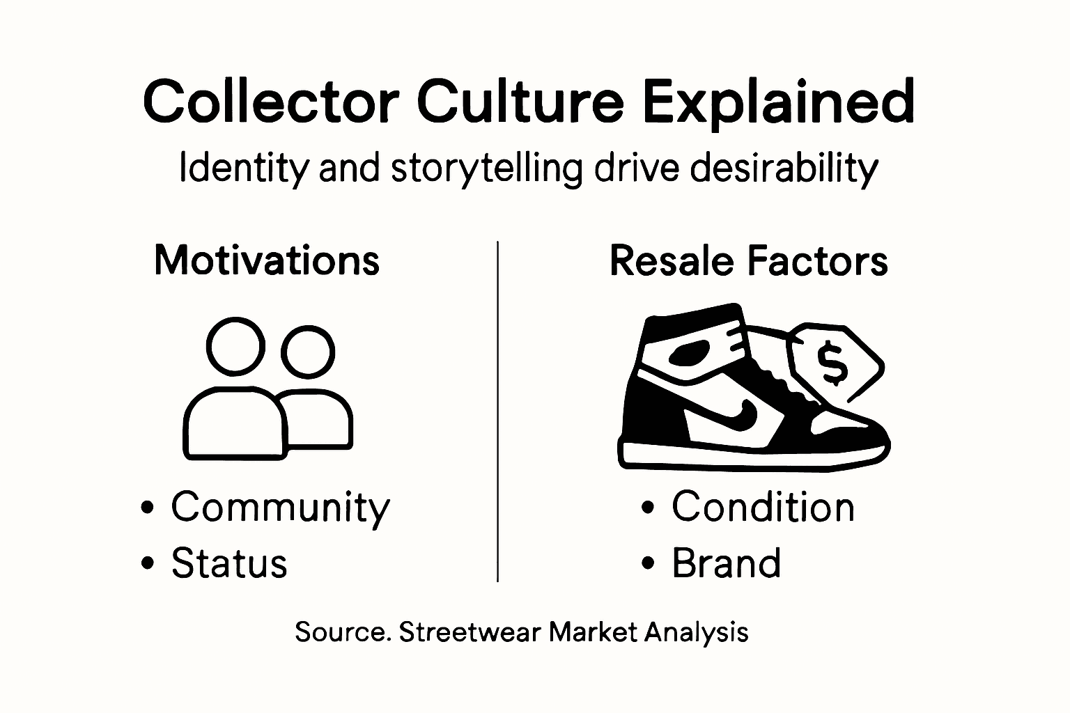 Infographic showing streetwear collector motivations