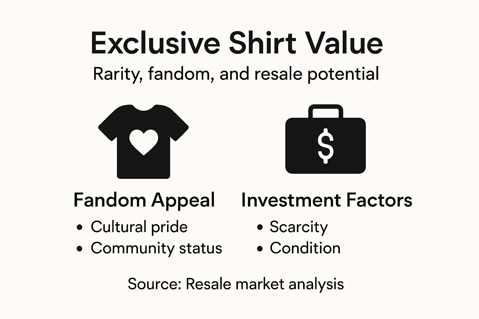 Infographic showing shirt value and appeal factors