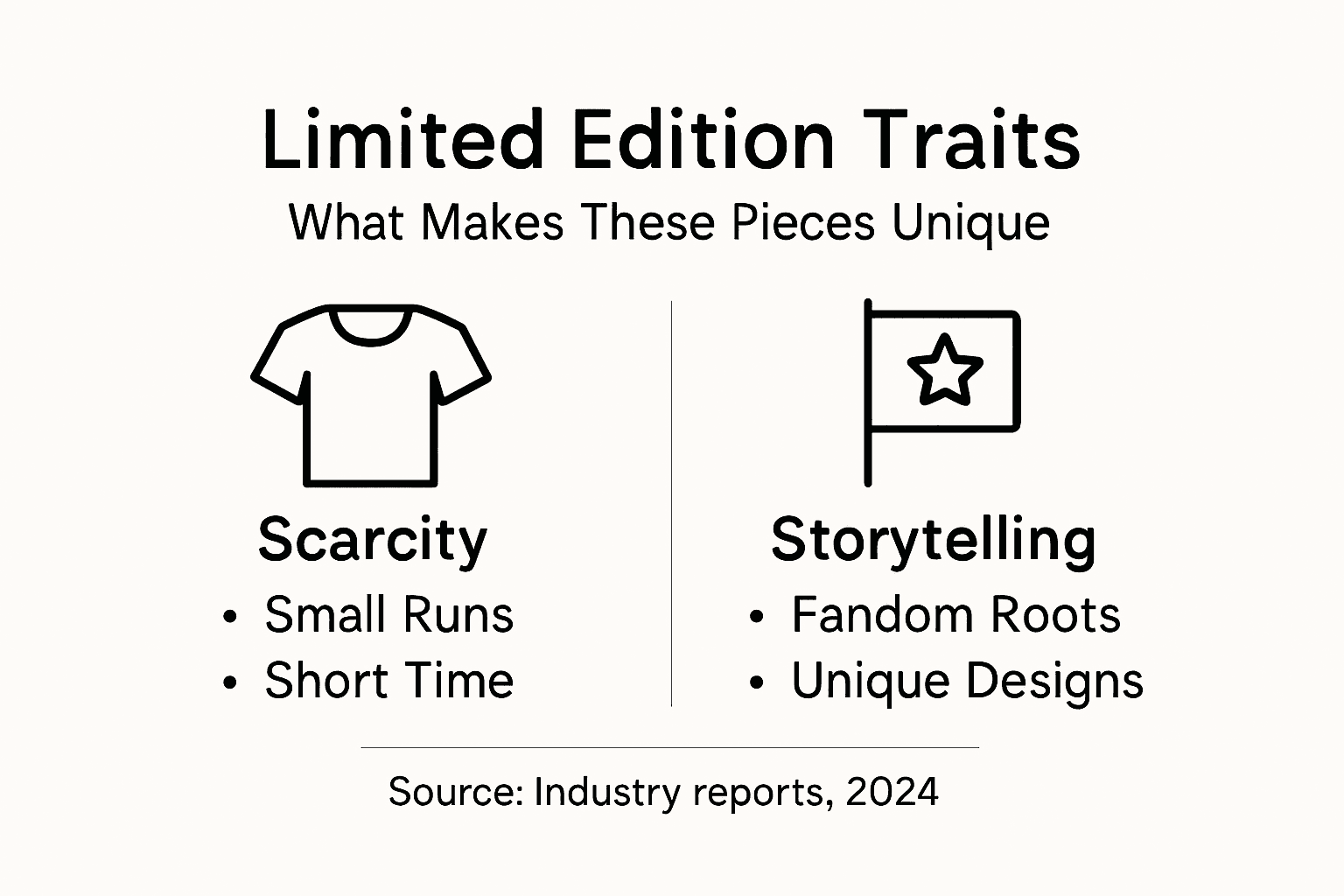 Infographic outlining limited edition apparel traits