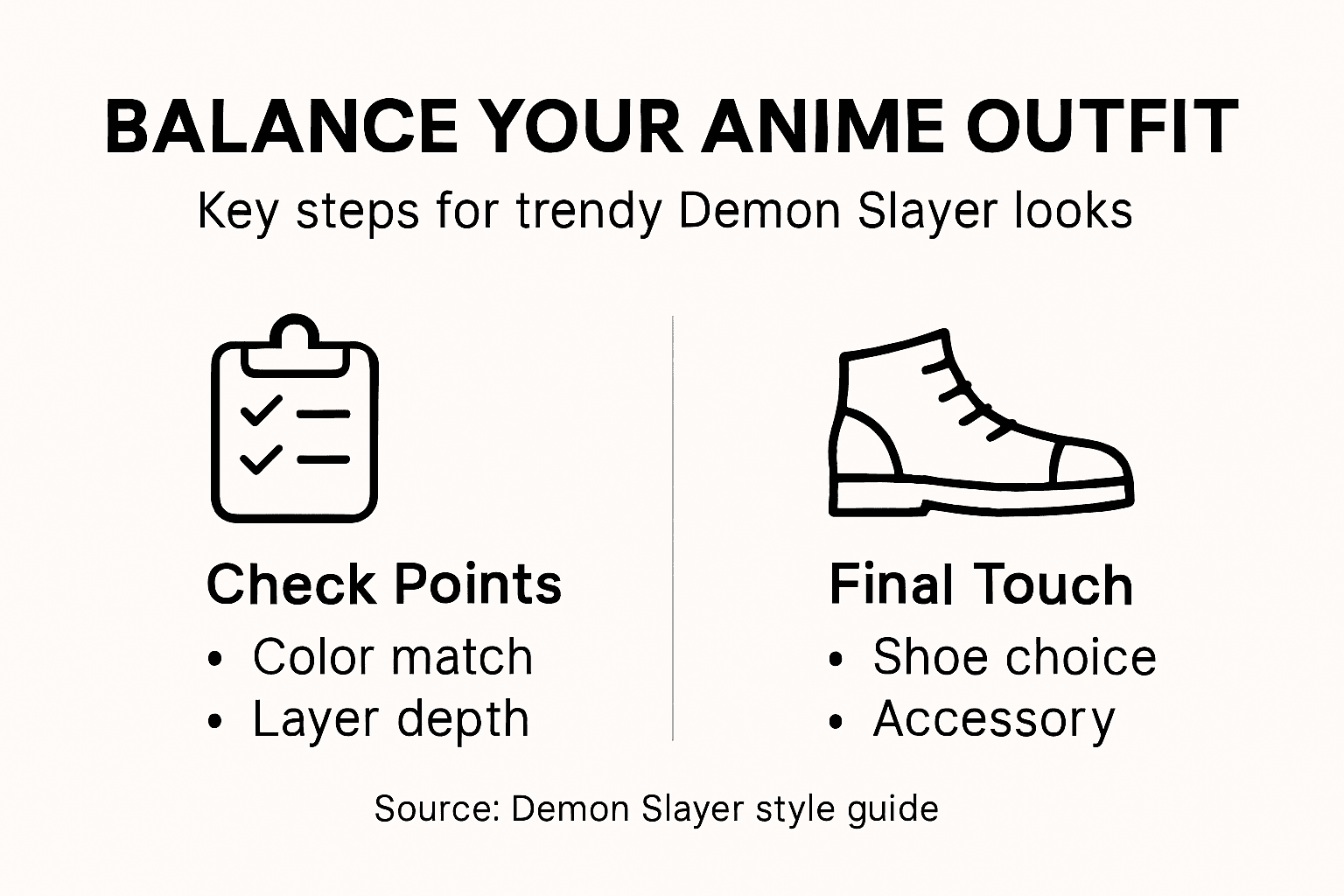 Infographic showing outfit balance tips