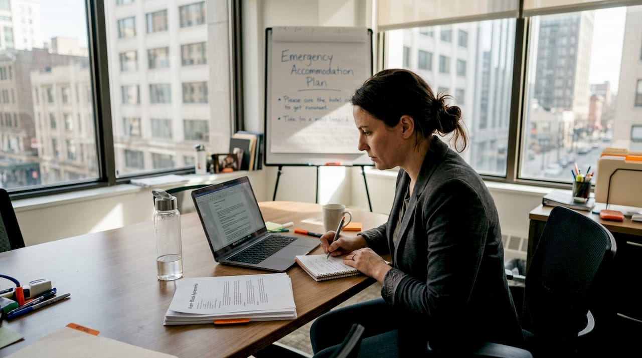 Emergency accommodation planning for UK corporate events