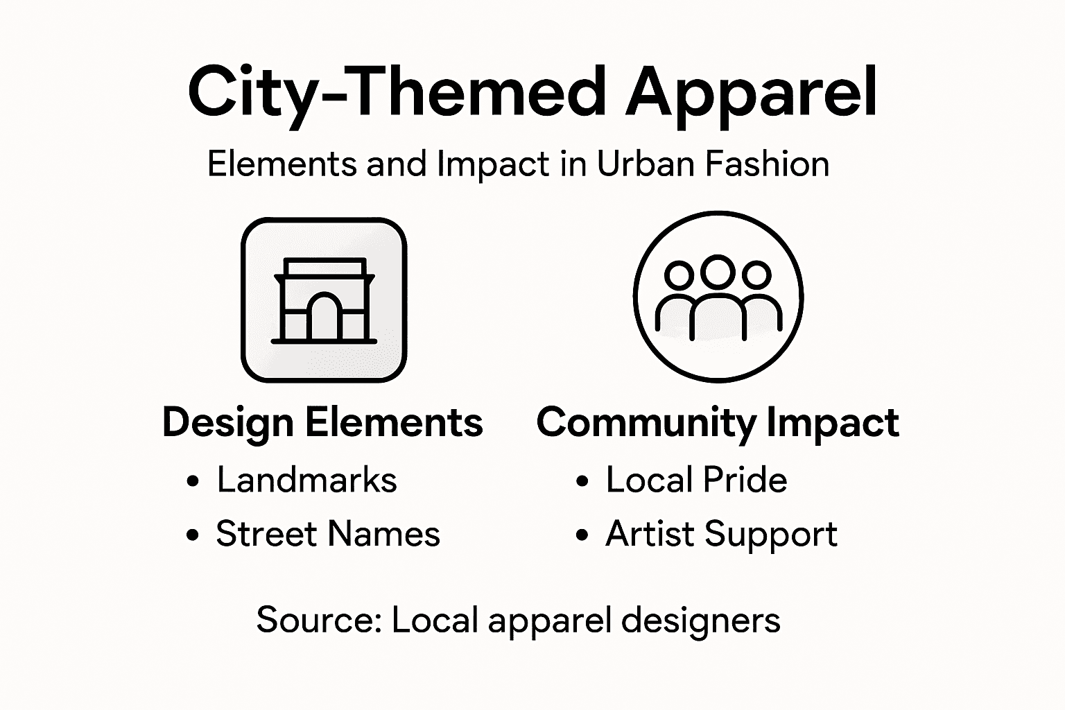 City apparel infographic with design elements