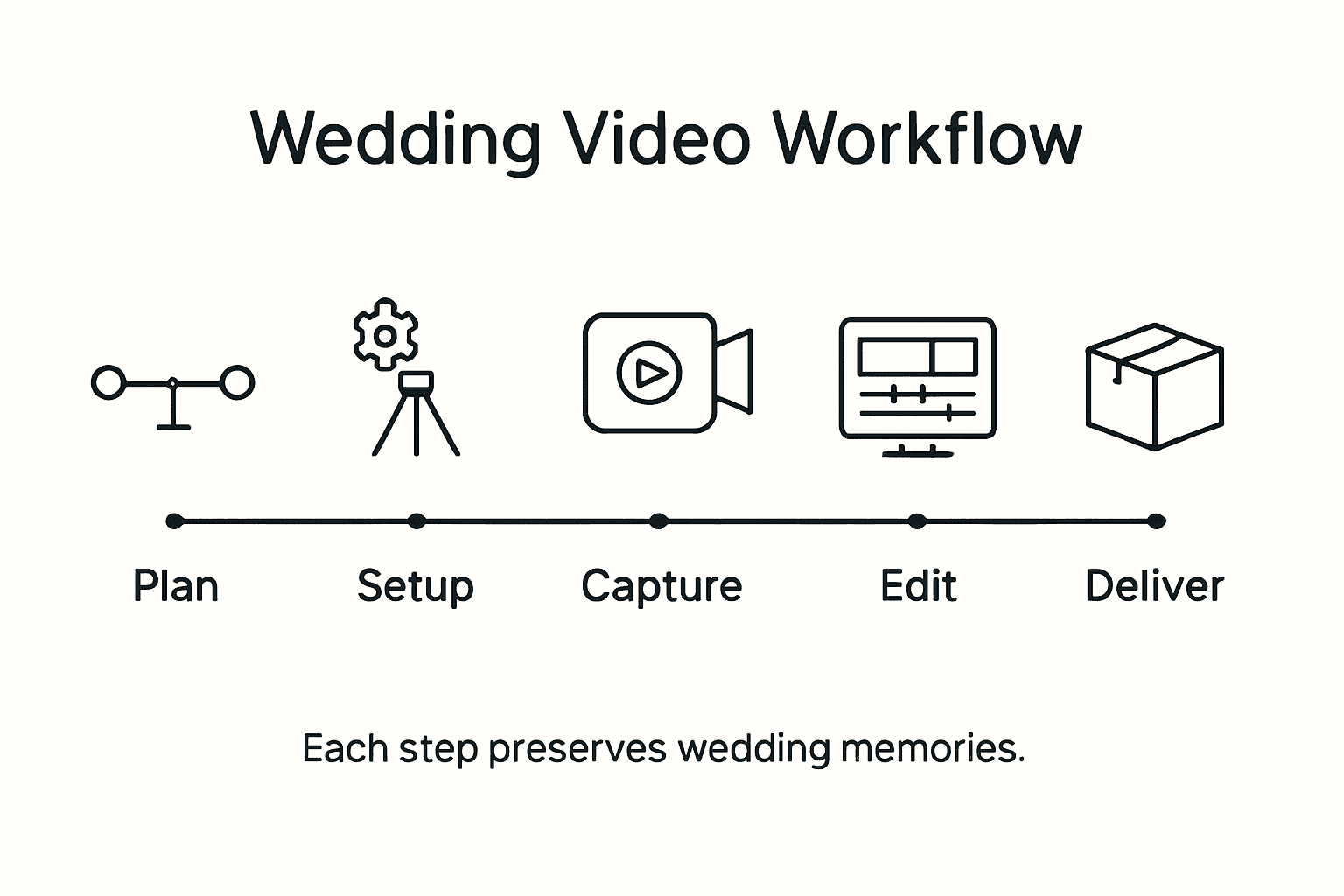 Infographic showing wedding videography process