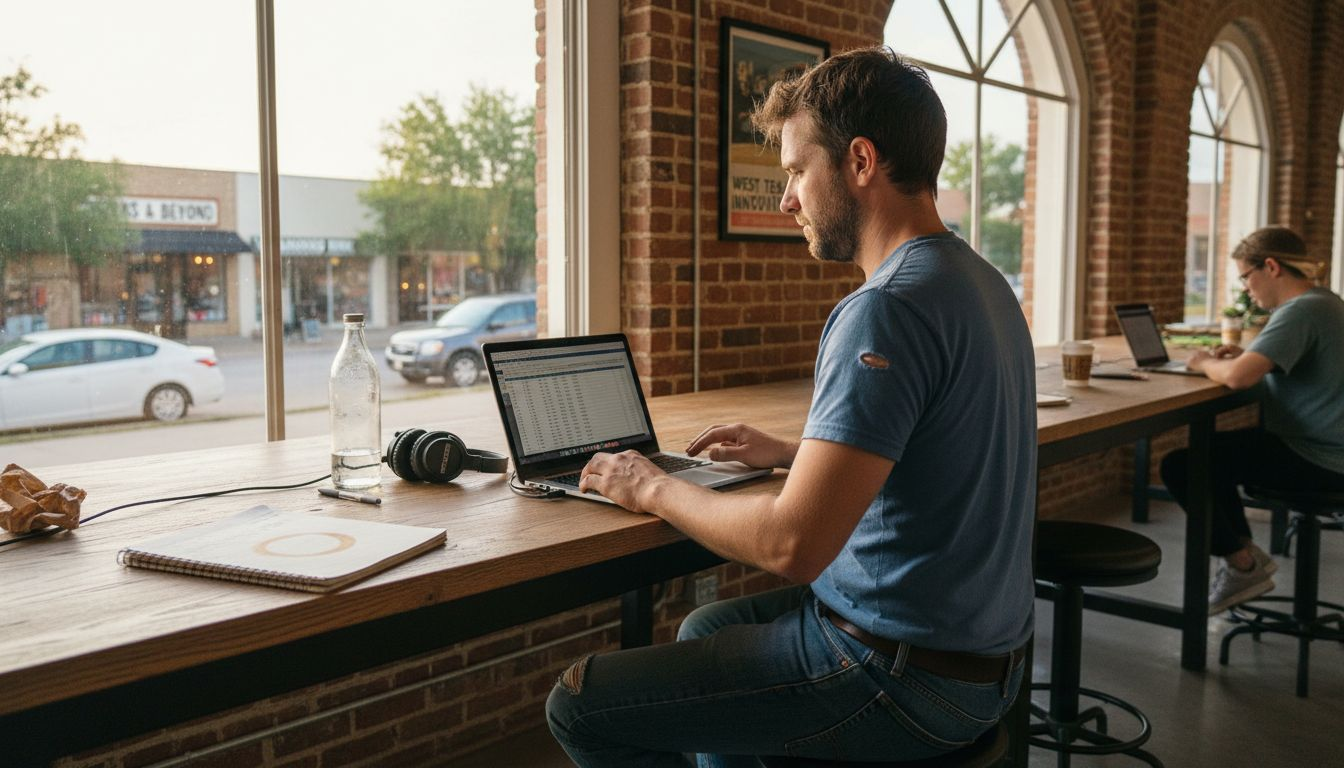 Man working at desk in Amarillo coworking space
