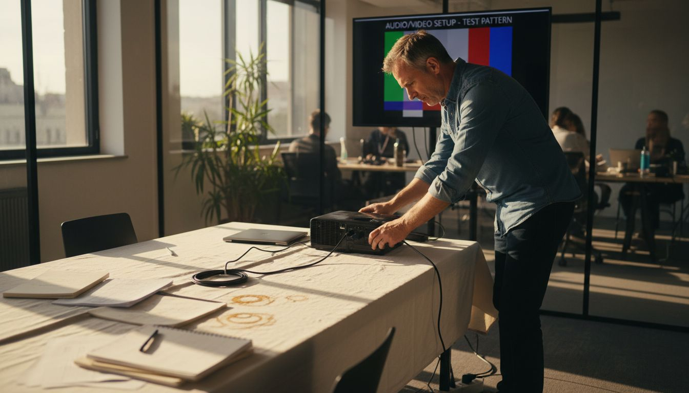 Testing interview room technology setup