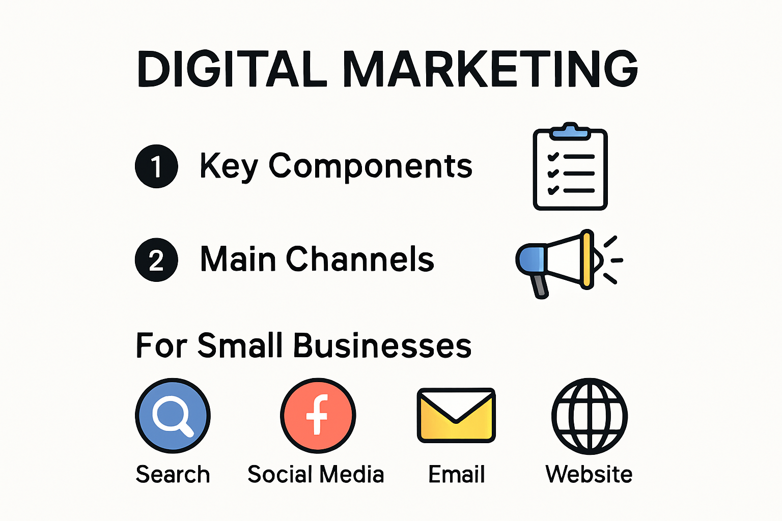 Infographic overview of digital marketing and key channels