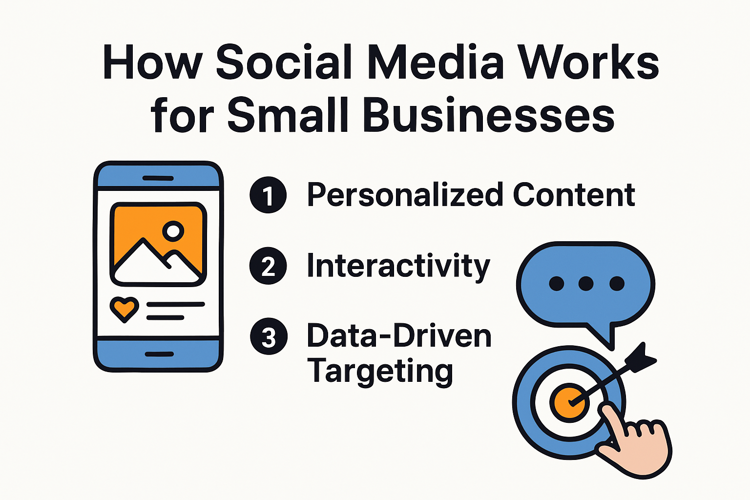 Infographic visualizing how social media works for small businesses