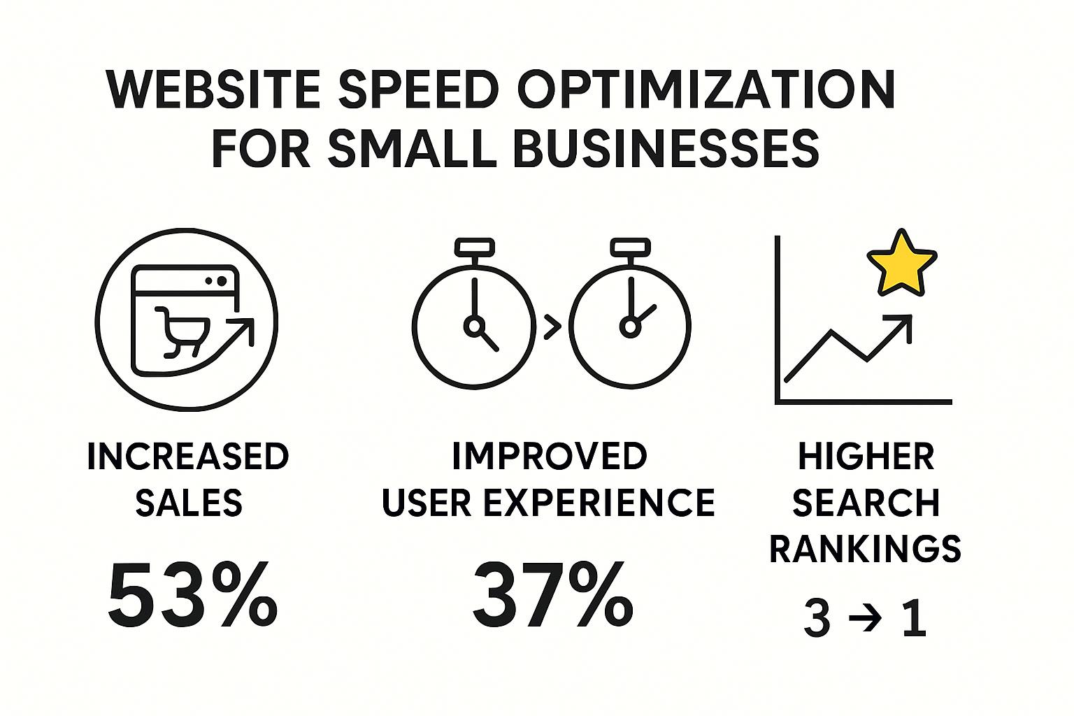 Infographic showing website speed benefits for small businesses