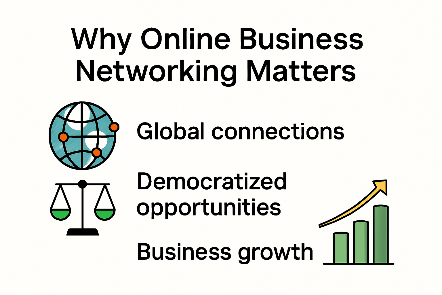 Infographic showing why business networking online matters today