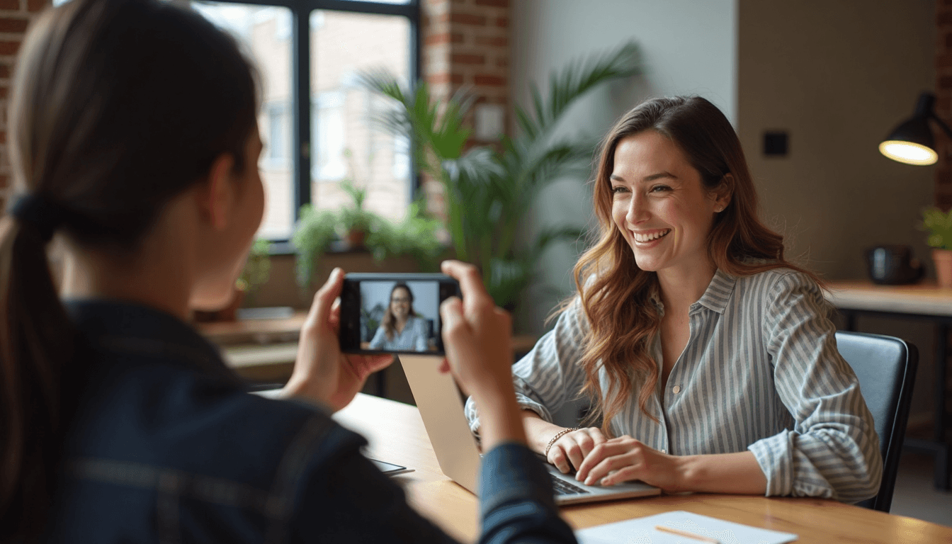 Team member captures behind-the-scenes social photo at work