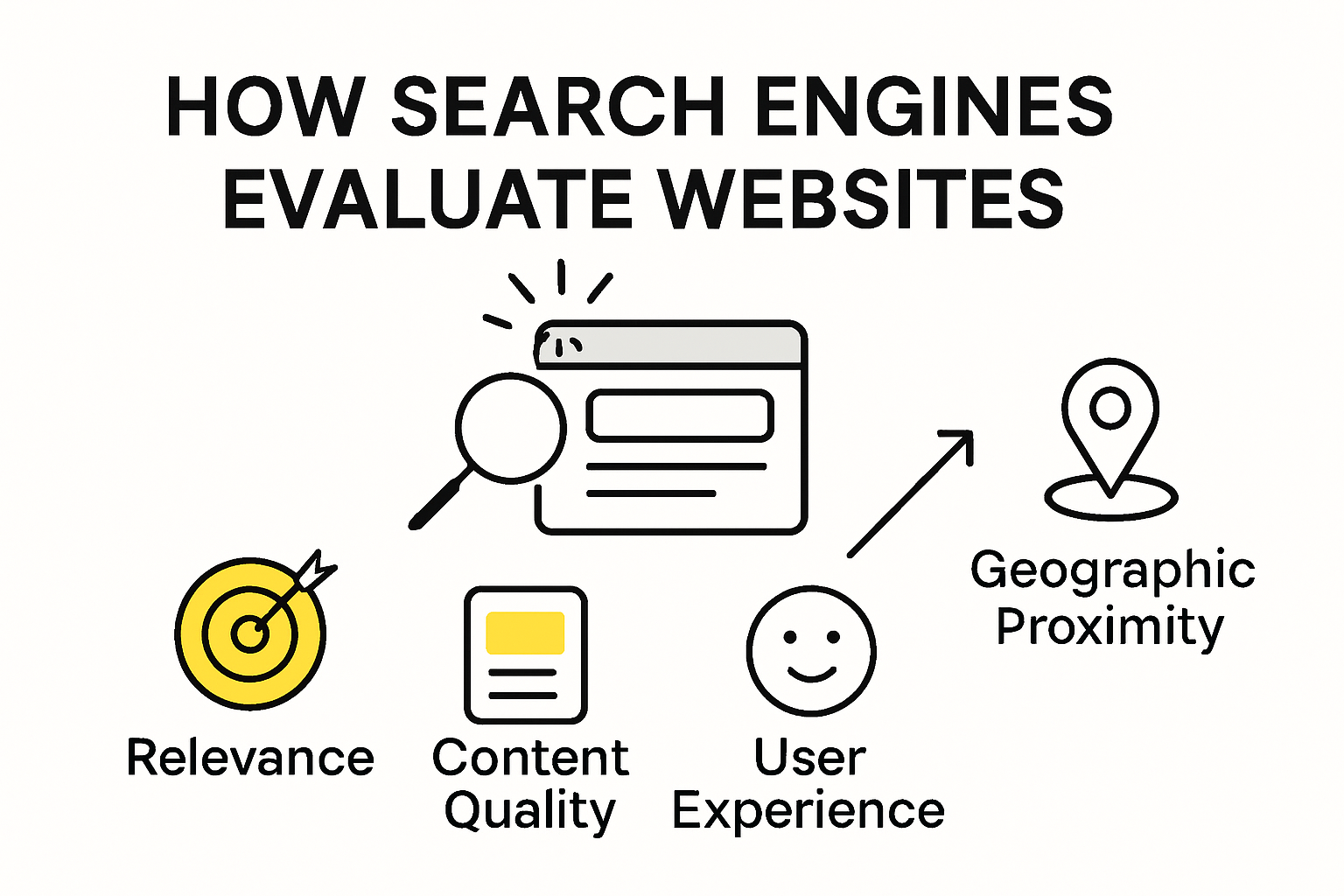 Infographic on how search engines rank websites