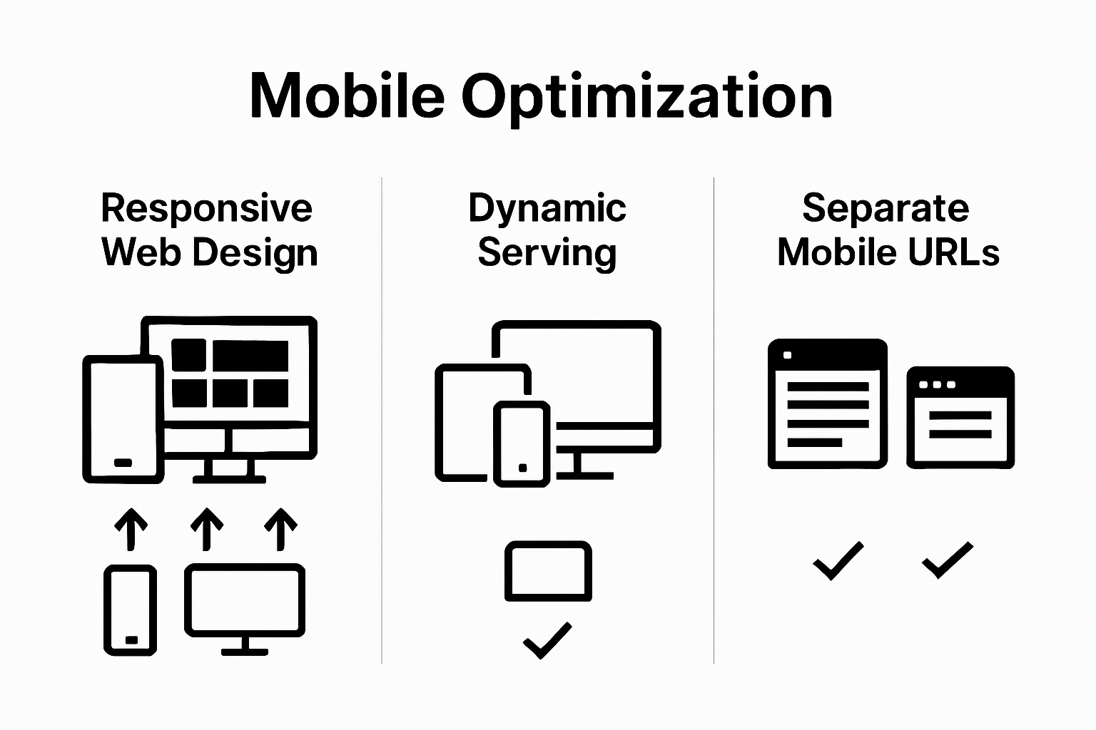 Infographic comparing mobile-friendly website optimization approaches