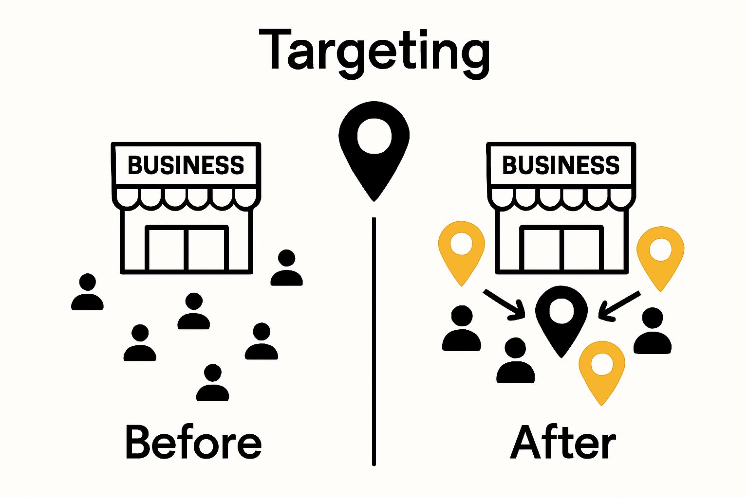 Before and after comparison of local audience targeting effectiveness