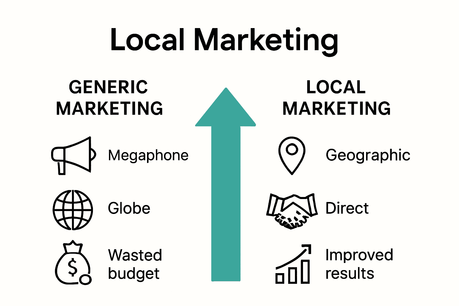 Infographic comparing generic vs local marketing results