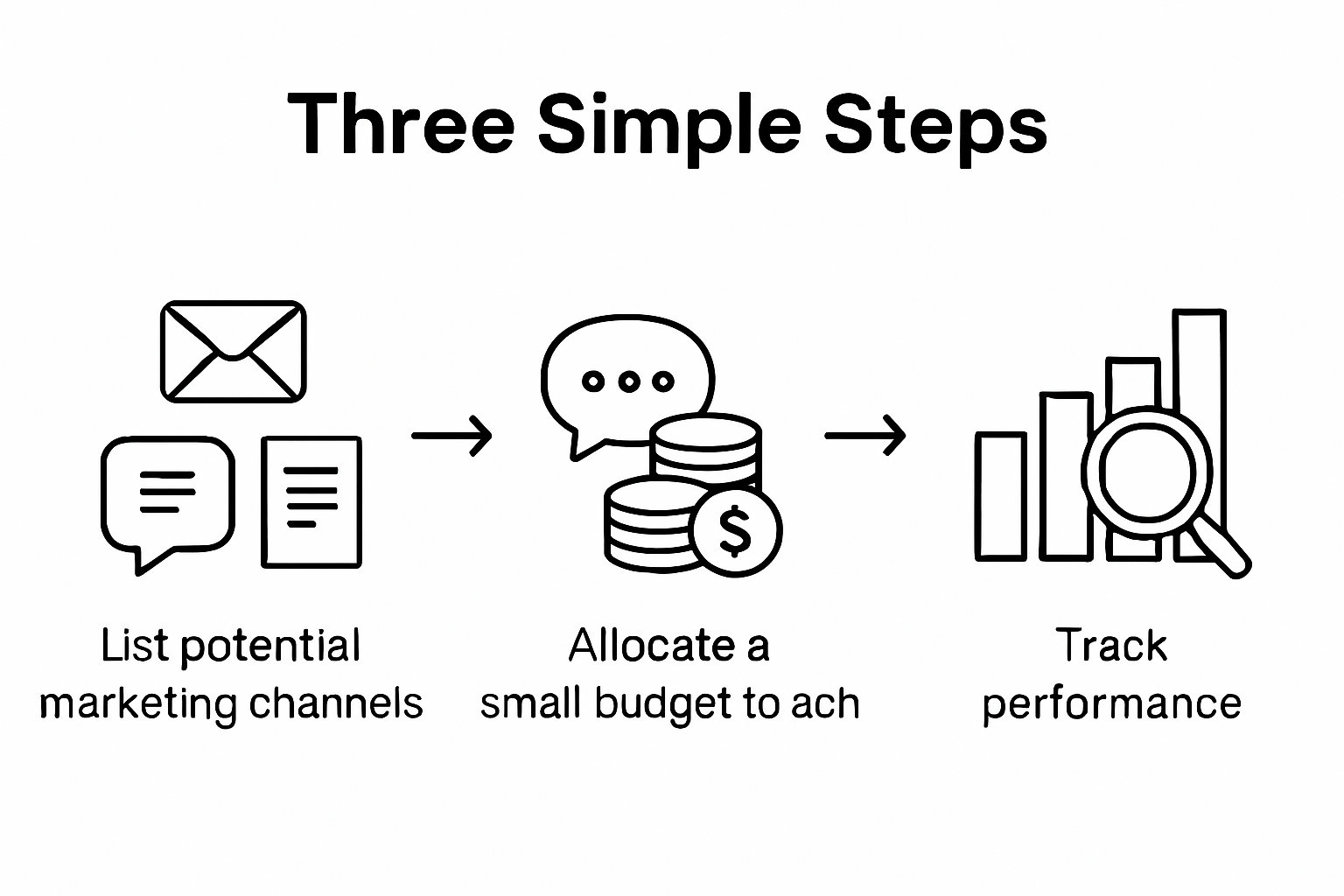 Infographic visualizing marketing channel experimentation process