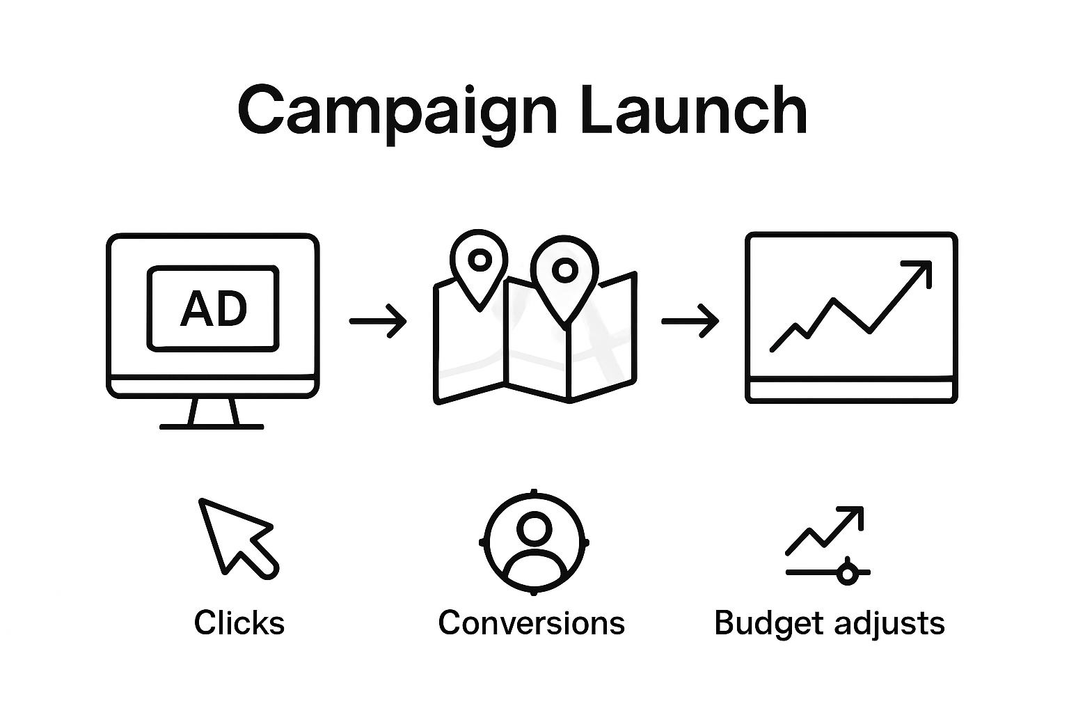Infographic showing paid ads tracking steps