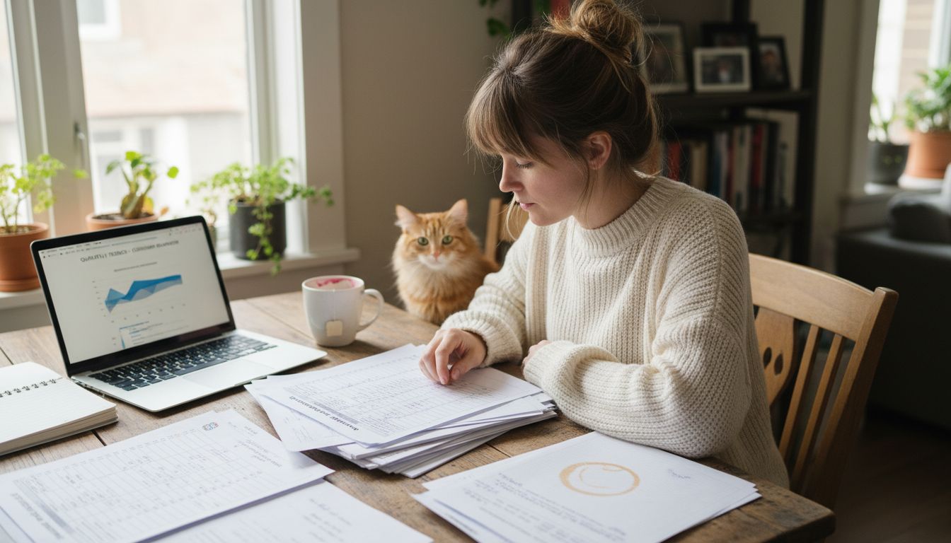Business owner studying customer demographics