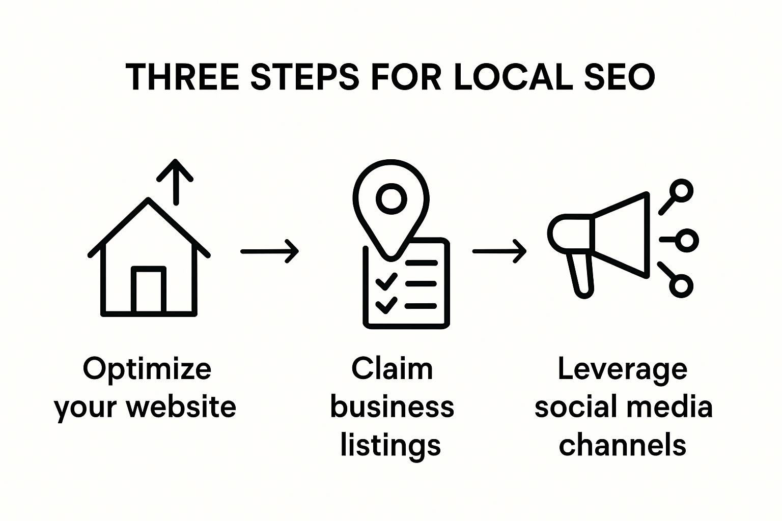 Infographic comparing key local SEO steps