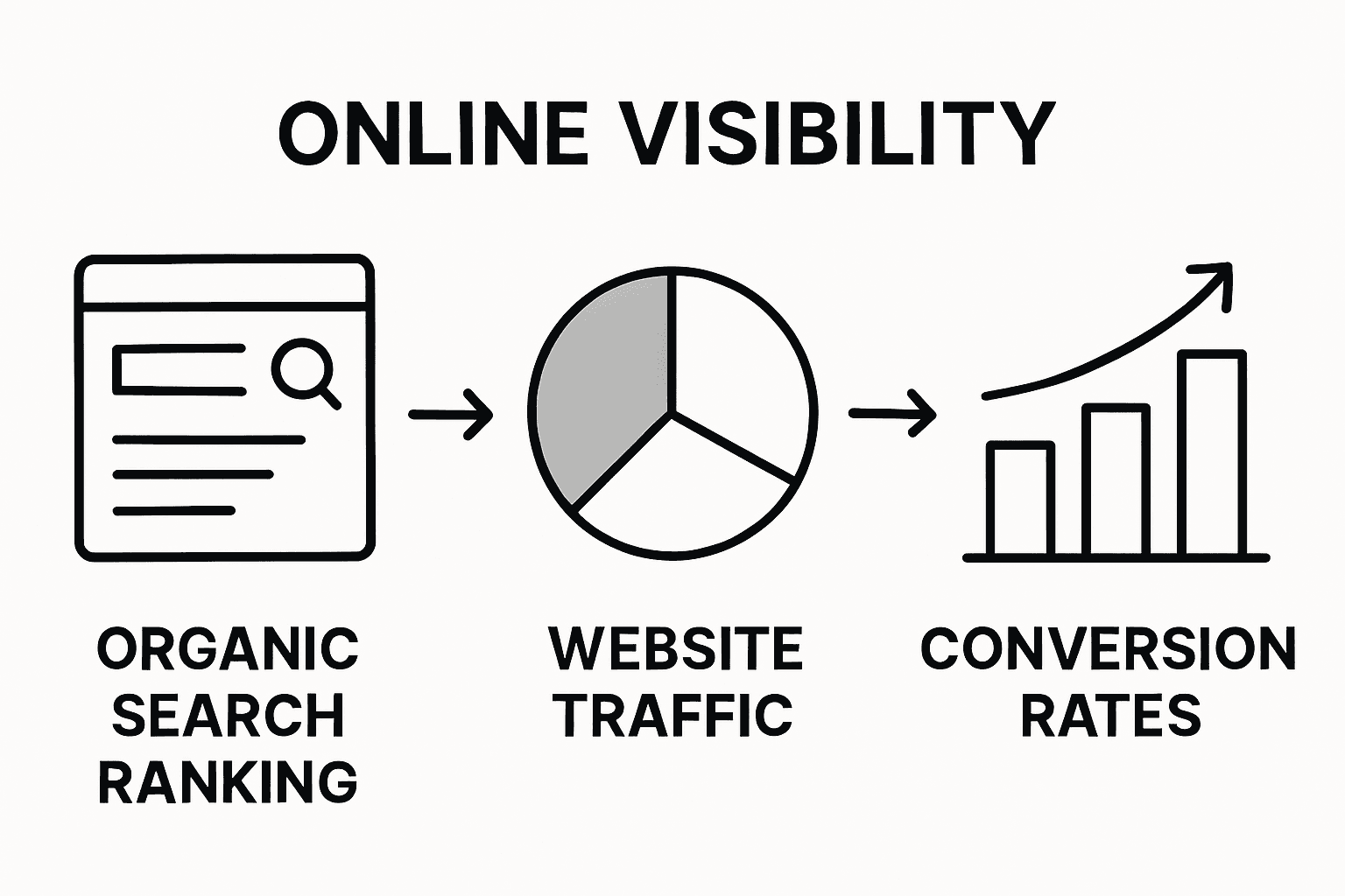 Infographic comparing online visibility metrics
