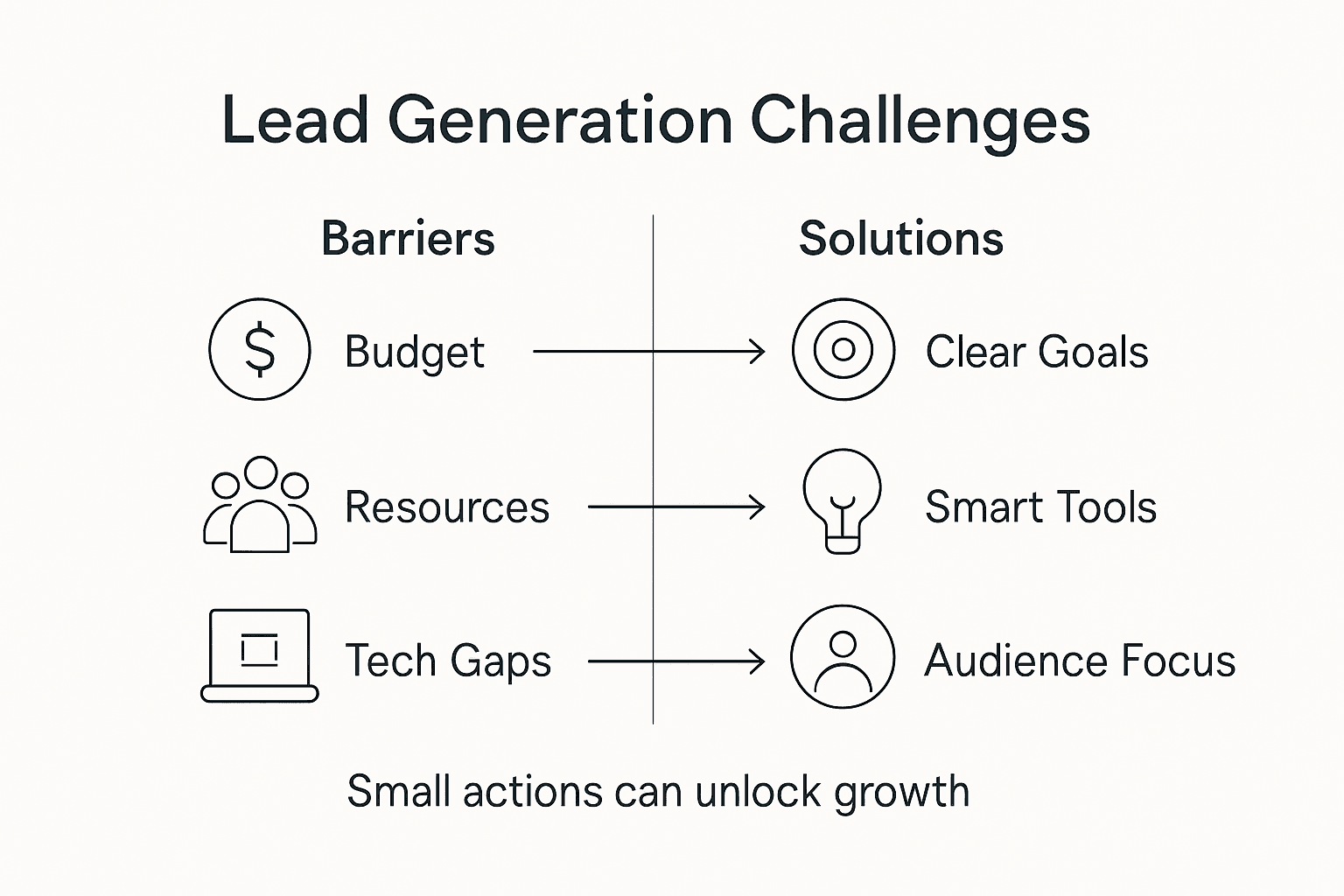 Infographic of barriers and solutions for leads