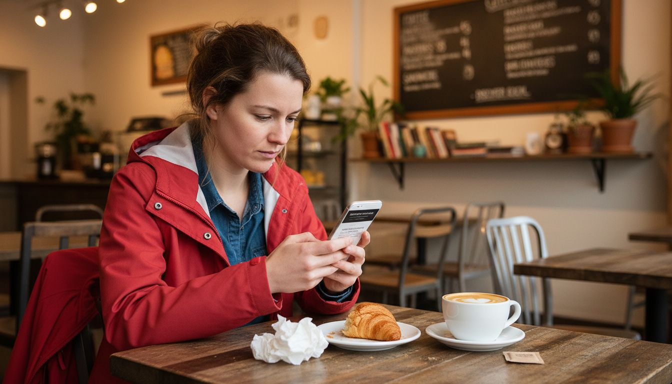 Customer browsing local business site on phone