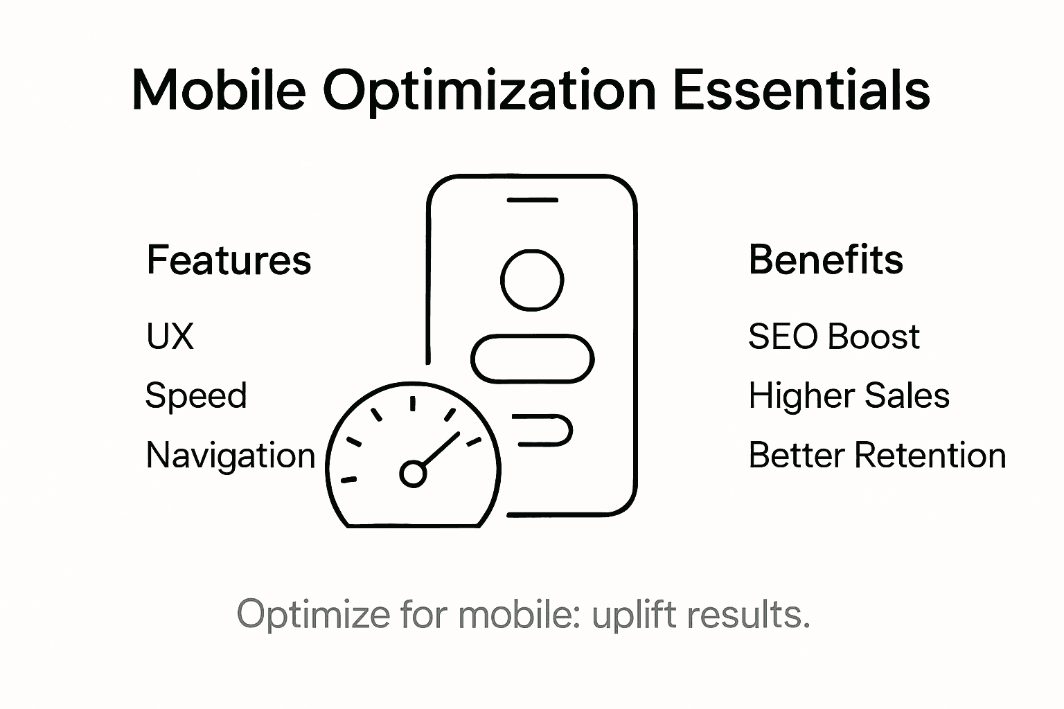 Infographic summarizing mobile optimization essentials