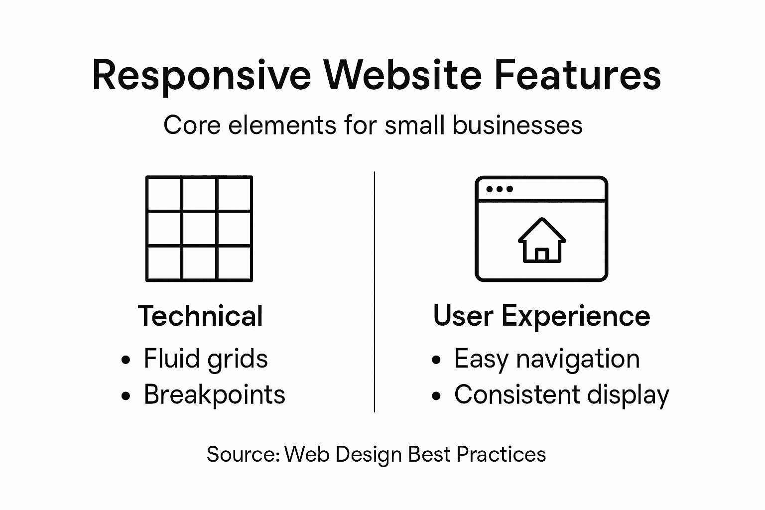 Infographic about responsive website features