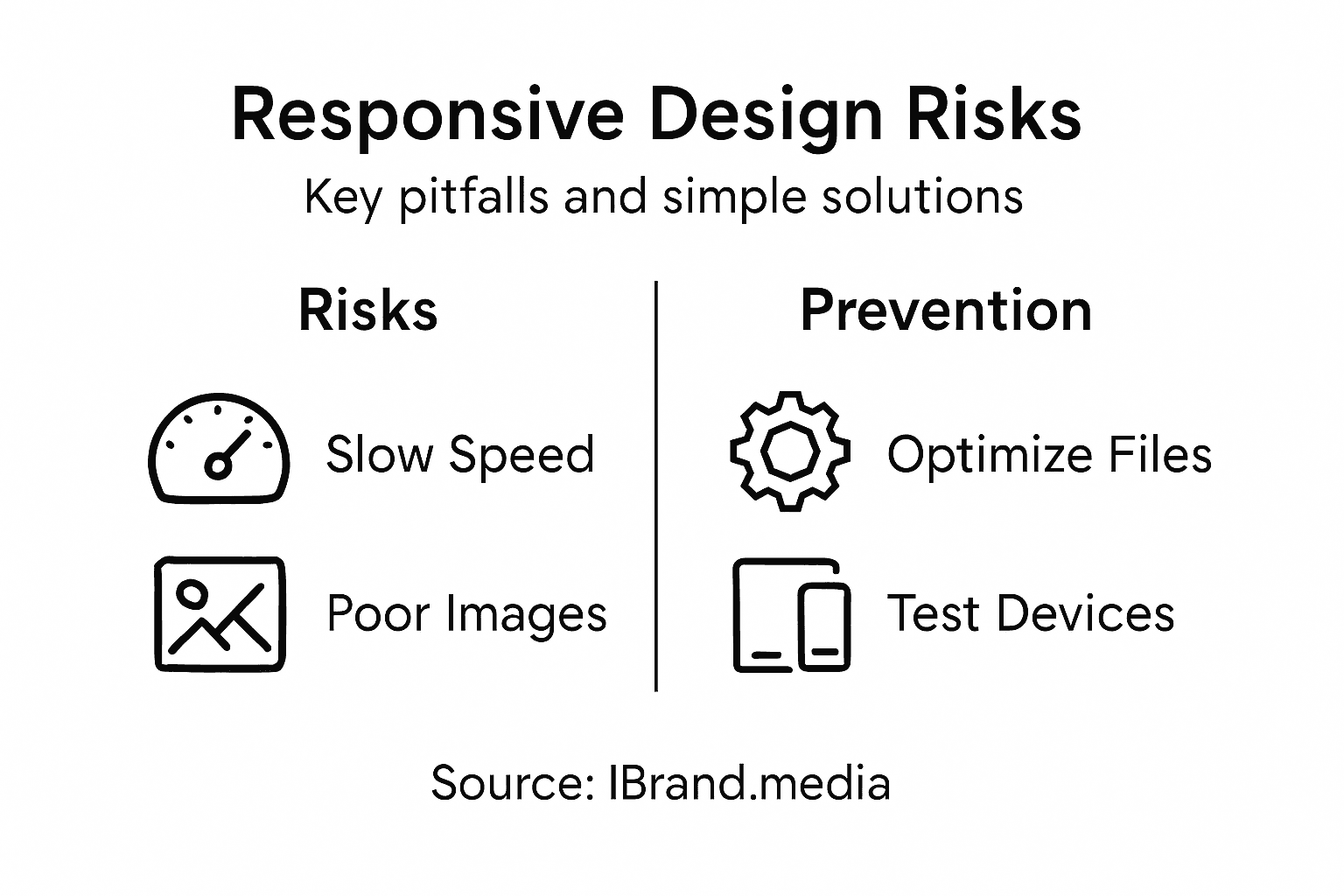 Infographic on responsive design risks and solutions