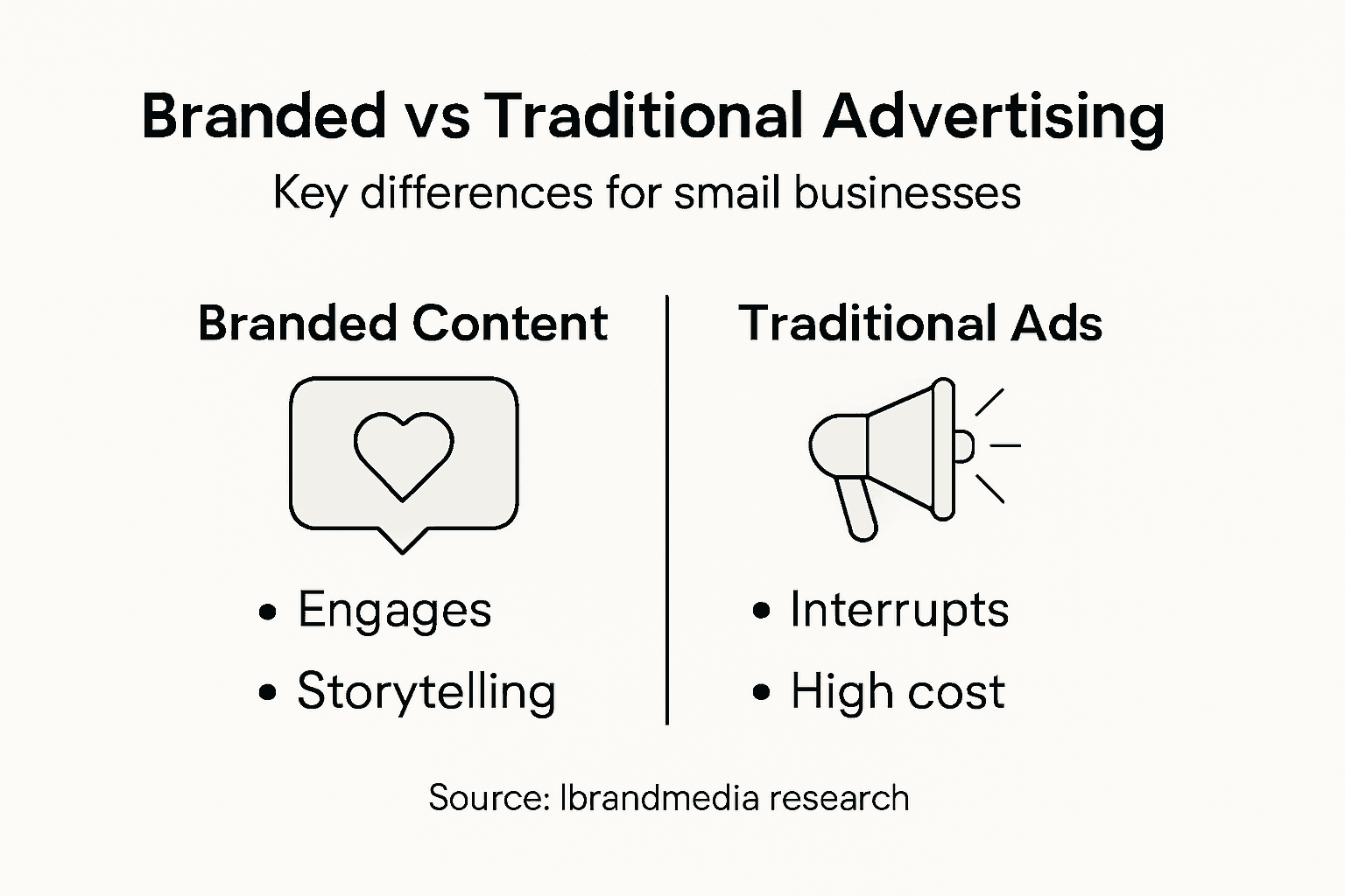 Infographic comparing branded vs traditional ads
