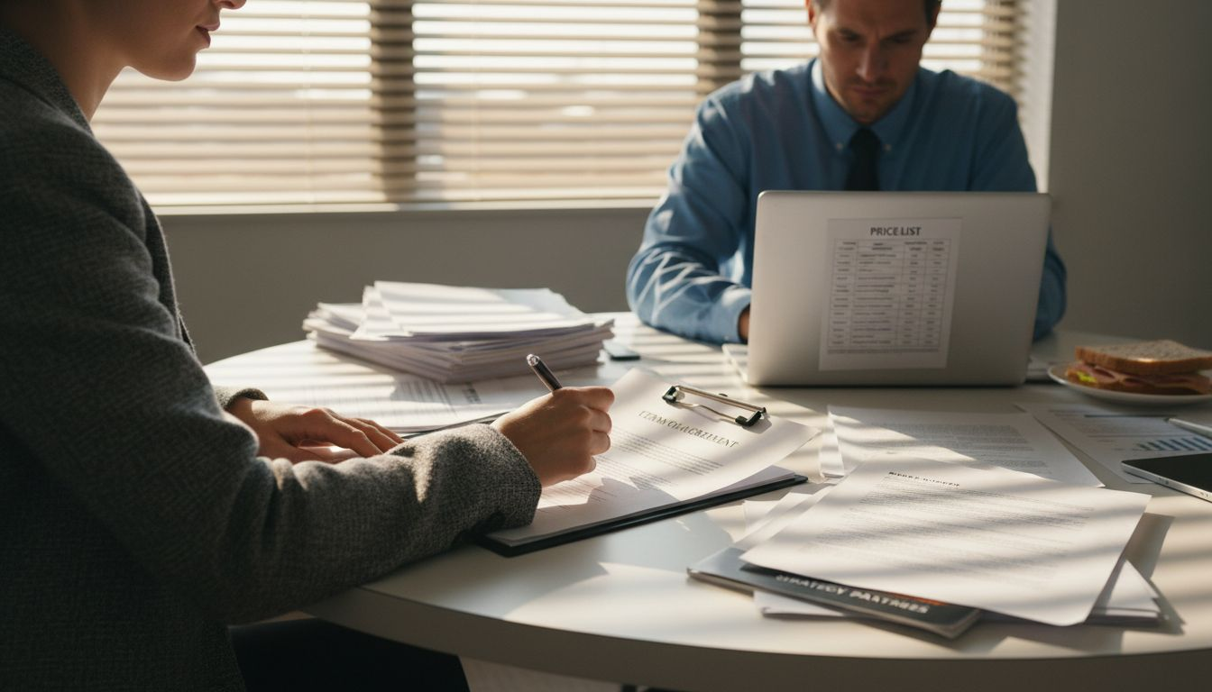 Consultant and client discuss decision details