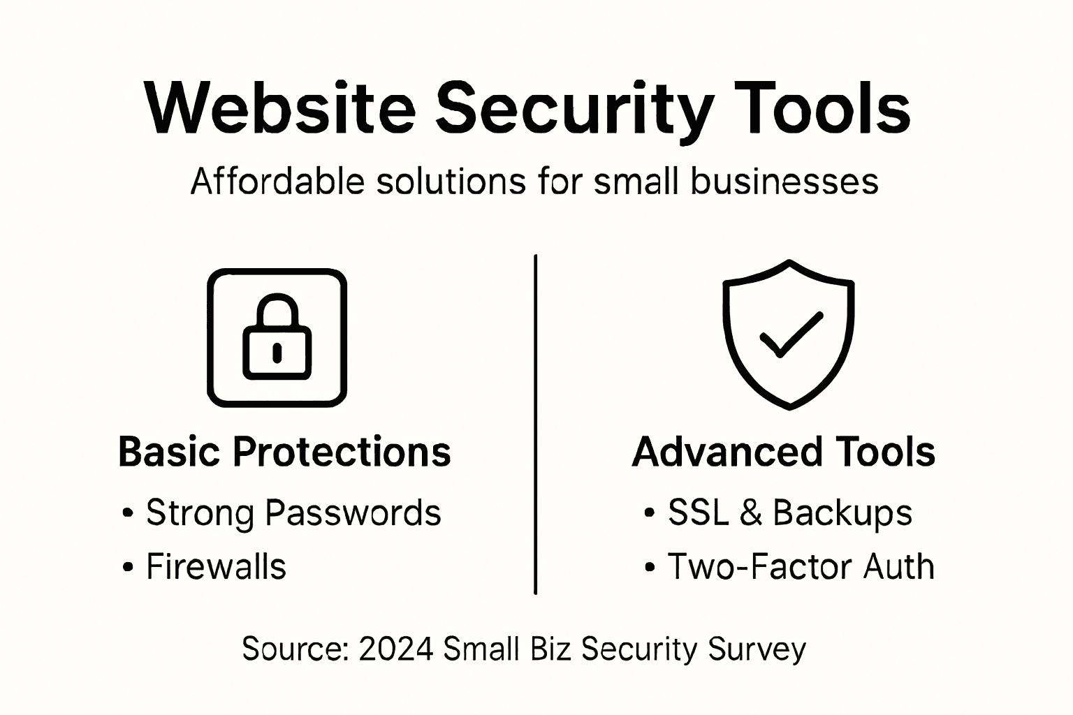 Infographic showing affordable website security solutions