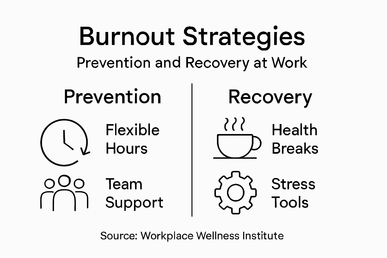 Infographic about business burnout prevention and recovery