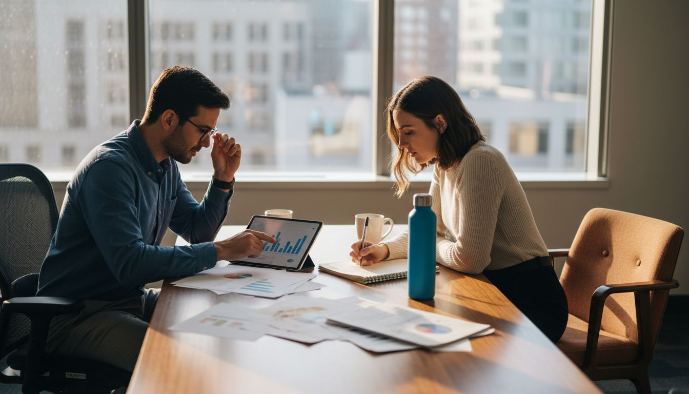 Team reviewing digital marketing results