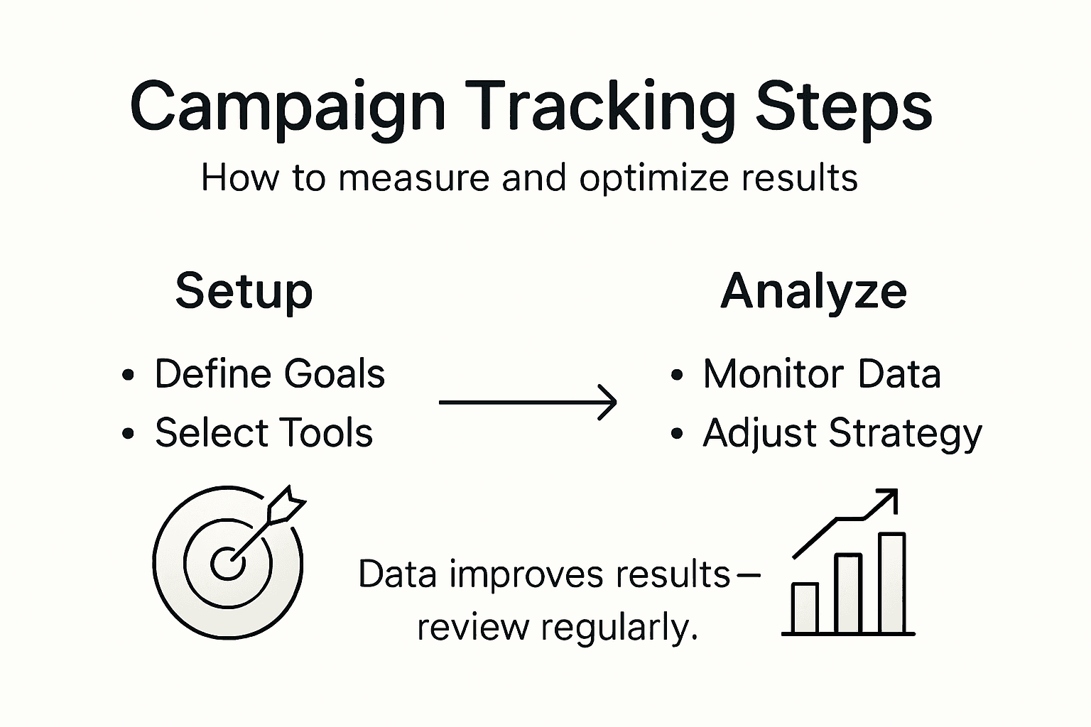 Infographic showing campaign tracking process steps