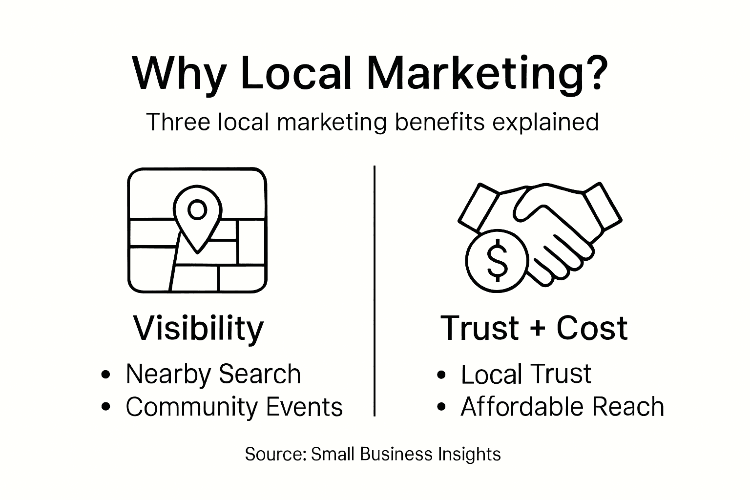 Infographic on local marketing key benefits