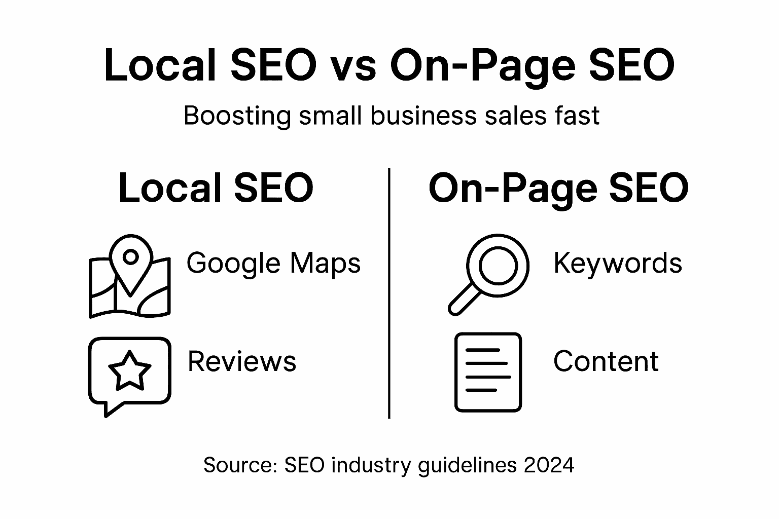 Infographic comparing local and on-page SEO