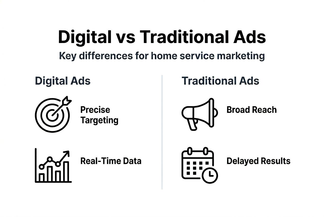 Infographic comparing digital and traditional advertising