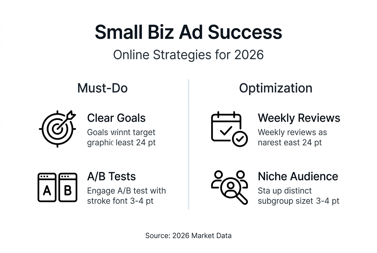 Infographic with small business online ad strategies