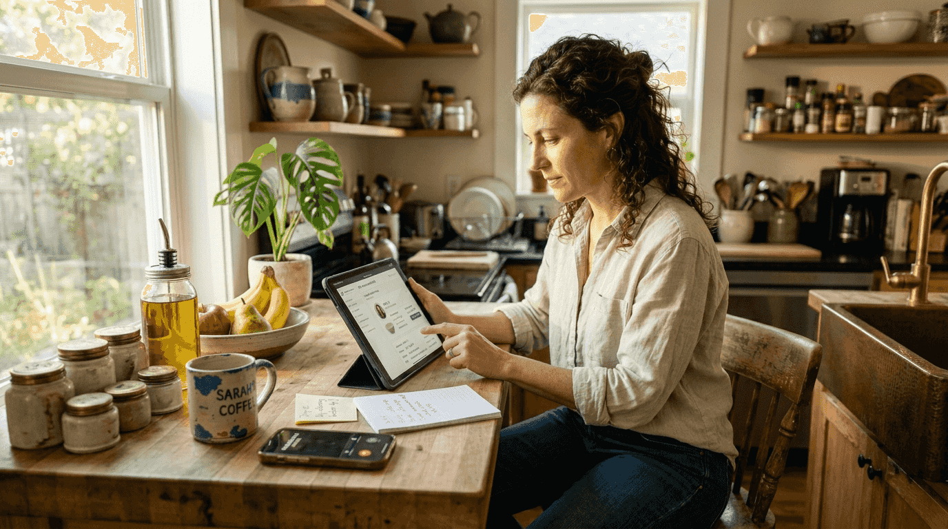 Woman customizing online loyalty program offers